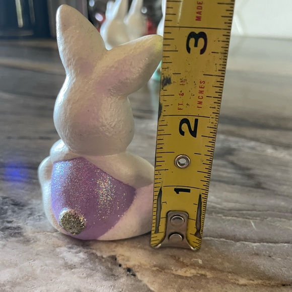 VTG SET OF 4 TINY HANDMADE CERAMIC EASTER BUNNIES - Picture 7 of 8